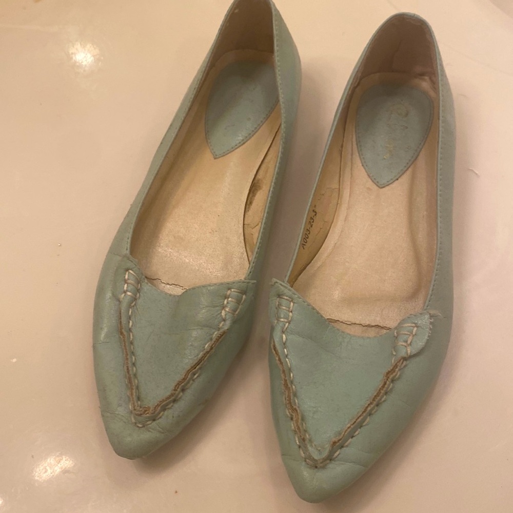 Baby blue flats